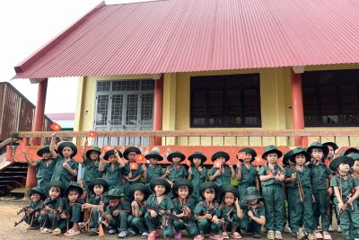 HOẠT ĐỘNG TRẢI NGHIỆM BÉ LÀM CHÚ BỘ ĐỘI